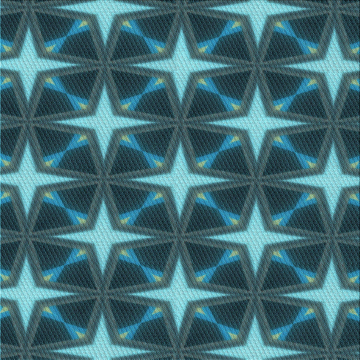 Round Patterned Deep-Sea Blue Rug, pat3599lblu