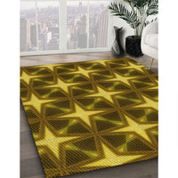 Patterned Caramel Brown Rug, pat3599yw