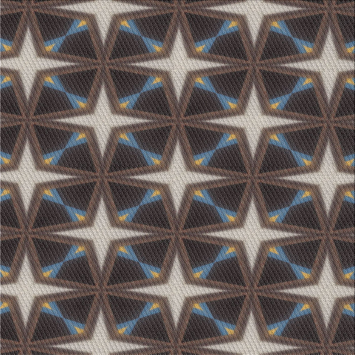 Square Patterned Burgundy Brown Novelty Rug, pat3599