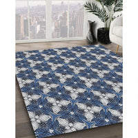 Patterned Blue Gray Novelty Rug, pat359