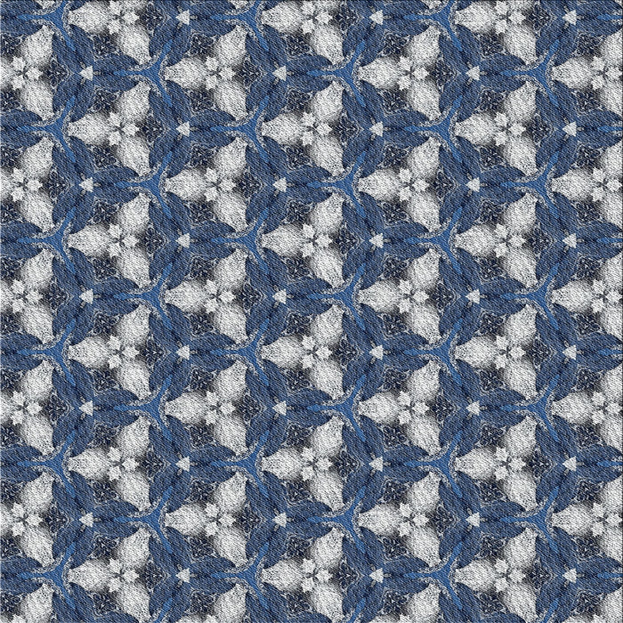 Square Patterned Blue Gray Novelty Rug, pat359