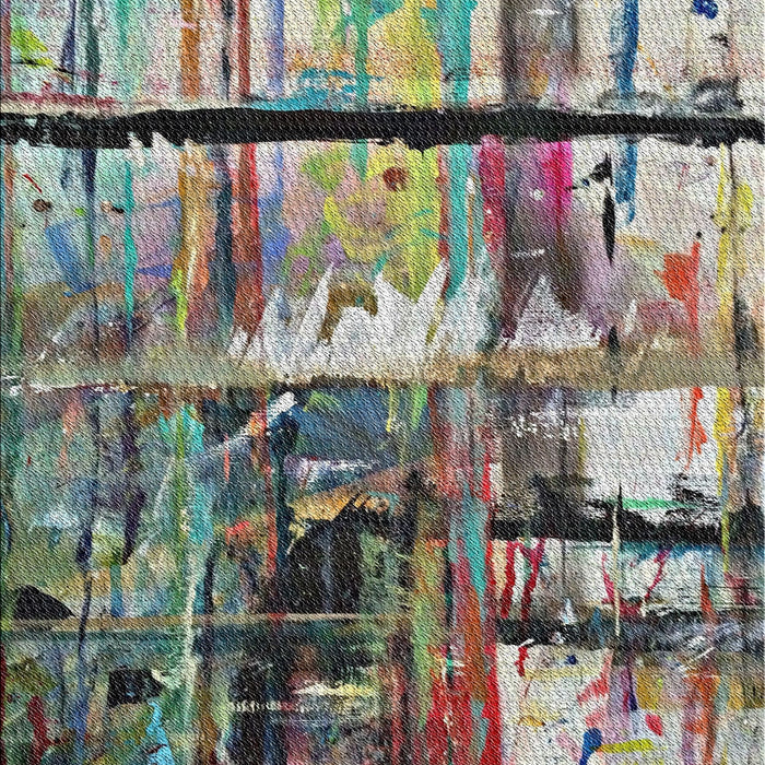 Patterned Charcoal Gray Novelty Rug, pat35