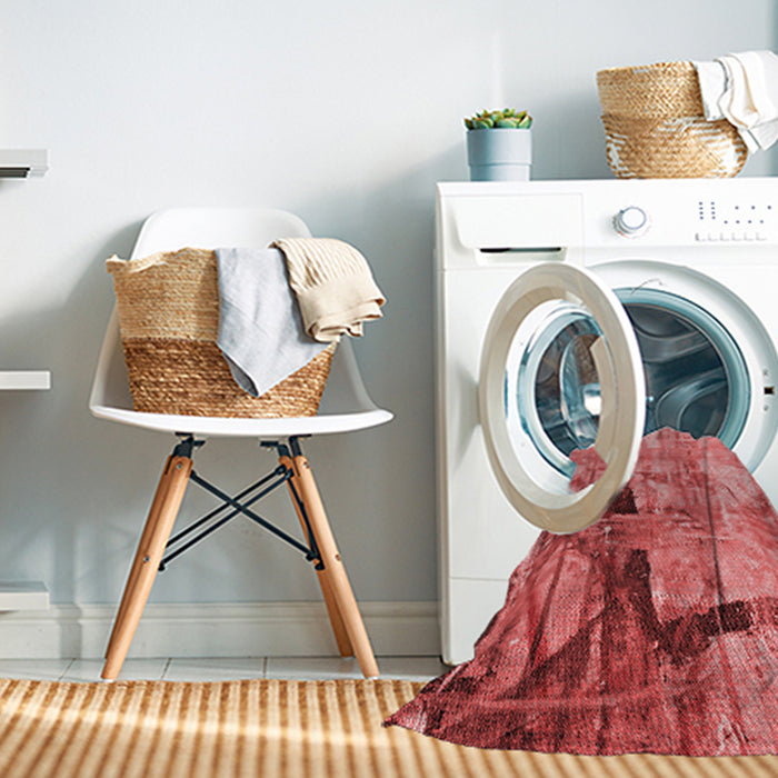 Machine Washable Transitional Red Rug in a Washing Machine, wshpat36rd