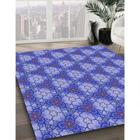Patterned Sky Blue Rug, pat360blu