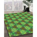 Machine Washable Transitional Green Rug in a Family Room, wshpat360grn