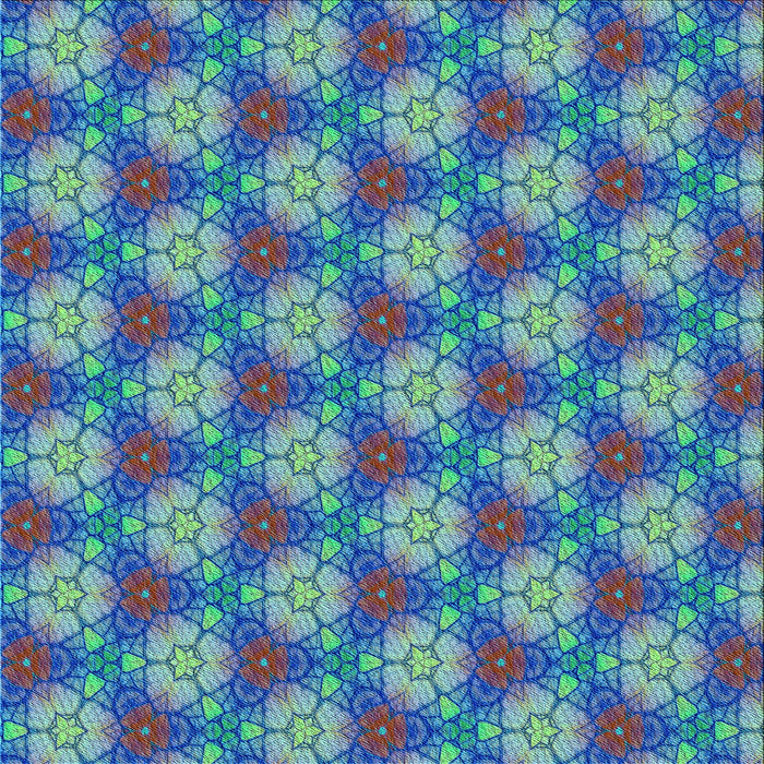 Round Patterned Sapphire Blue Rug, pat360lblu