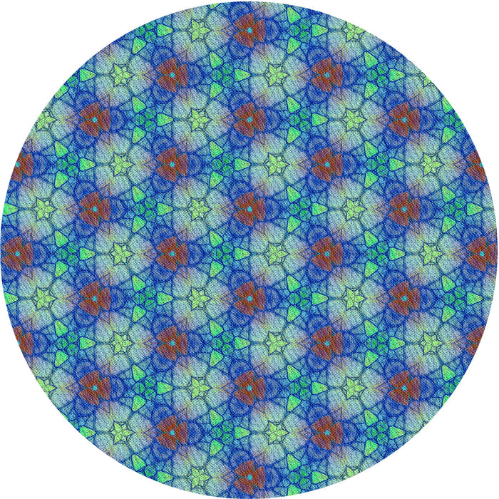 Square Patterned Sapphire Blue Rug, pat360lblu