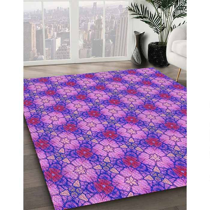 Machine Washable Transitional Purple Rug in a Family Room, wshpat360pur