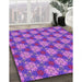 Patterned Purple Rug in Family Room, pat360pur