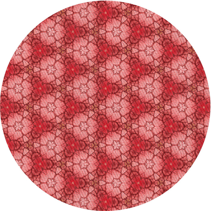 Square Patterned Red Rug, pat360rd