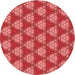Square Patterned Red Rug, pat360rd