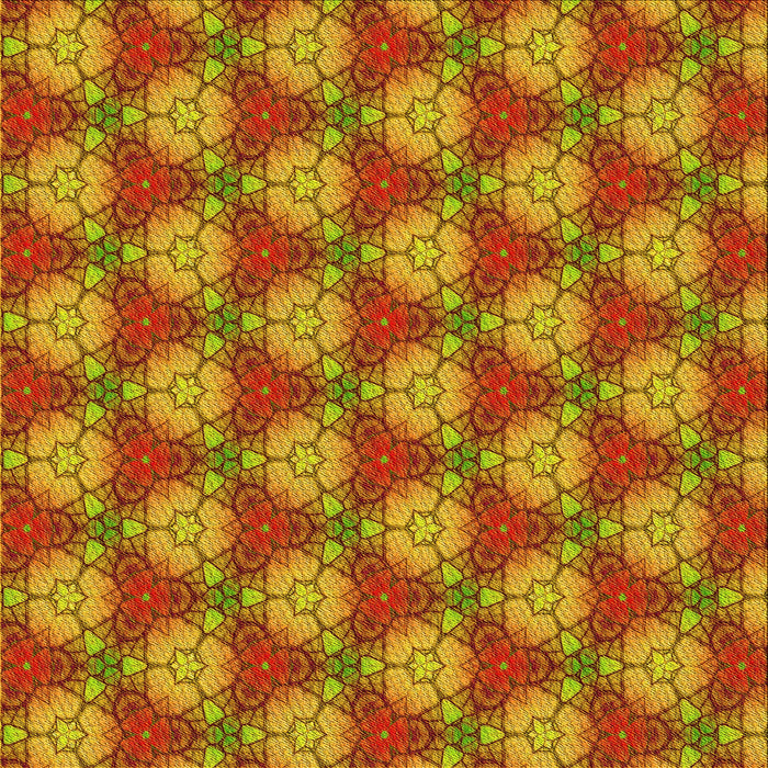 Round Patterned Red Rug, pat360yw