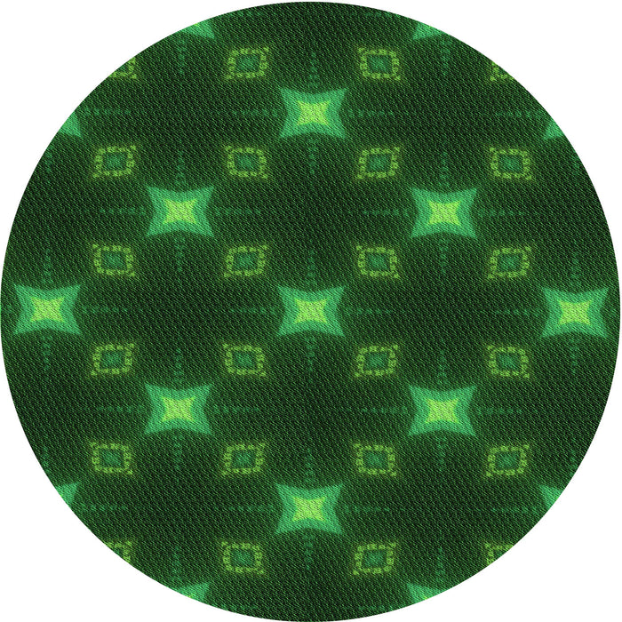 Square Patterned Dark Forest Green Rug, pat3600grn