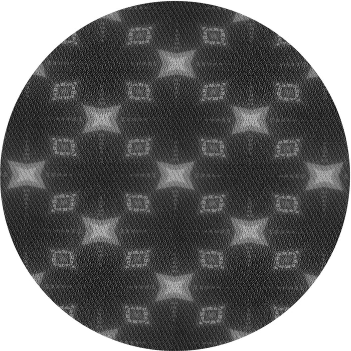 Square Patterned Ash Gray Rug, pat3600gry