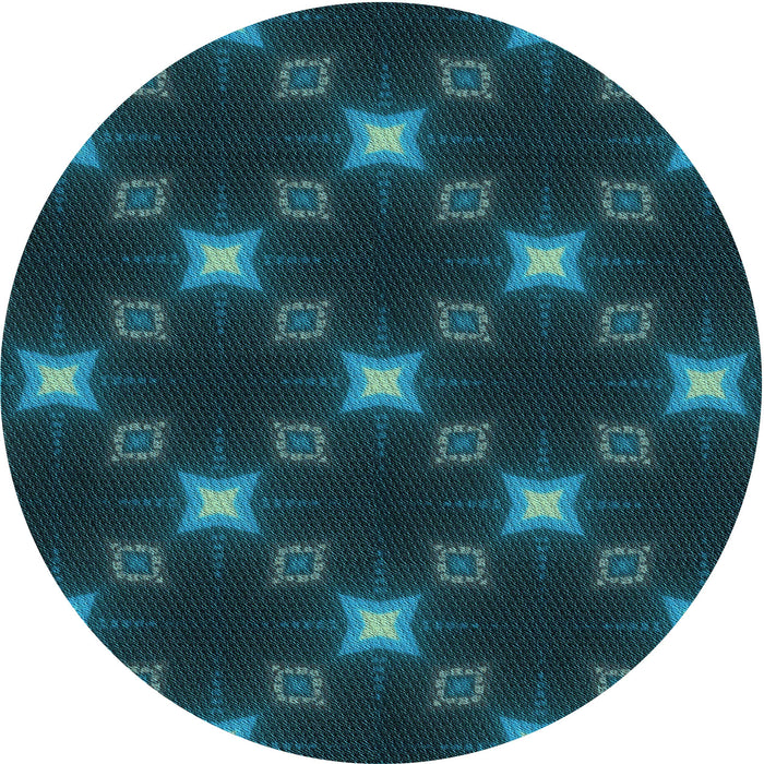 Square Machine Washable Transitional Dark Cyan Green Rug in a Living Room, wshpat3600lblu