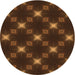 Square Patterned Mahogany Brown Rug, pat3600org