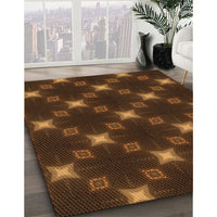 Patterned Mahogany Brown Rug, pat3600org