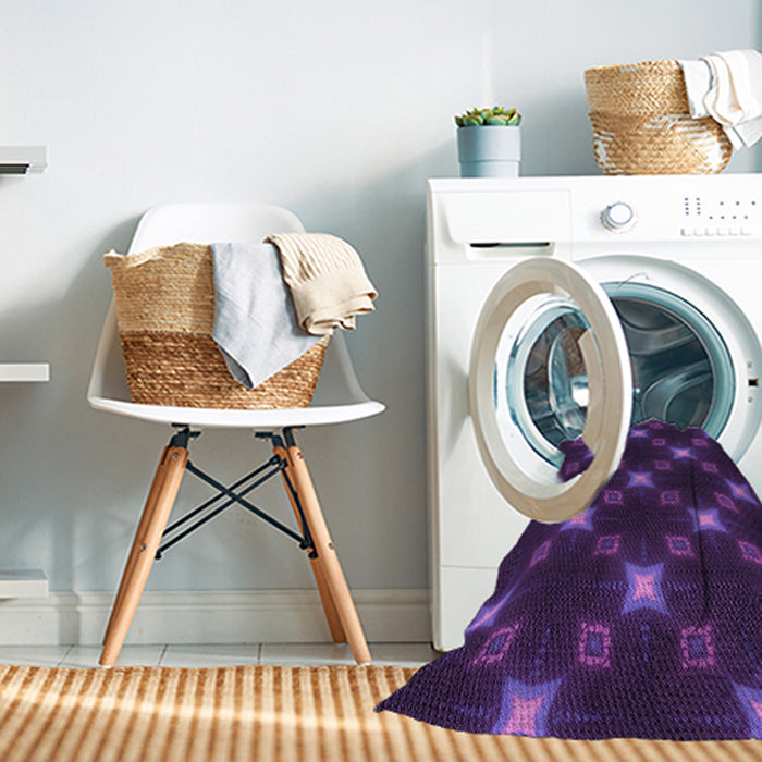 Machine Washable Transitional Dark Purple Rug in a Washing Machine, wshpat3600pur