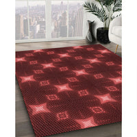 Patterned Maroon Red Rug, pat3600rd