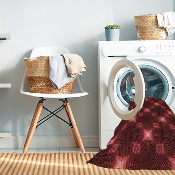 Machine Washable Transitional Maroon Red Rug in a Washing Machine, wshpat3600rd