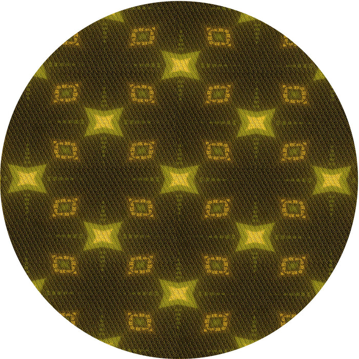 Square Machine Washable Transitional Dark Yellow Green Rug in a Living Room, wshpat3600yw