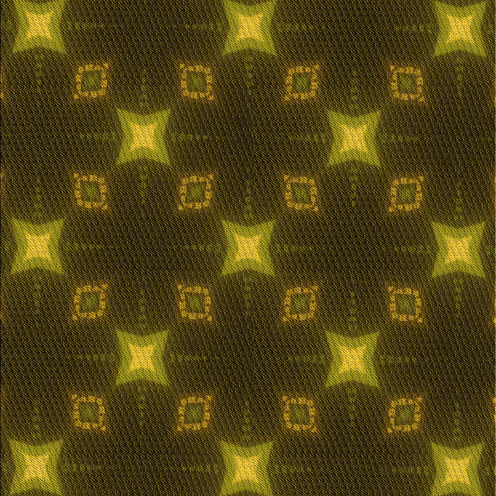 Patterned Dark Yellow Green Rug, pat3600yw