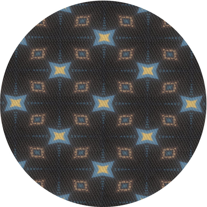 Sideview of Patterned Gray Novelty Rug, pat3600