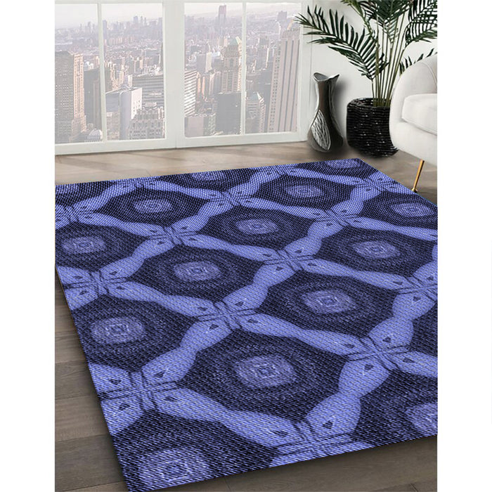 Machine Washable Transitional Midnight Blue Rug in a Family Room, wshpat3601blu