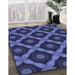 Machine Washable Transitional Midnight Blue Rug in a Family Room, wshpat3601blu