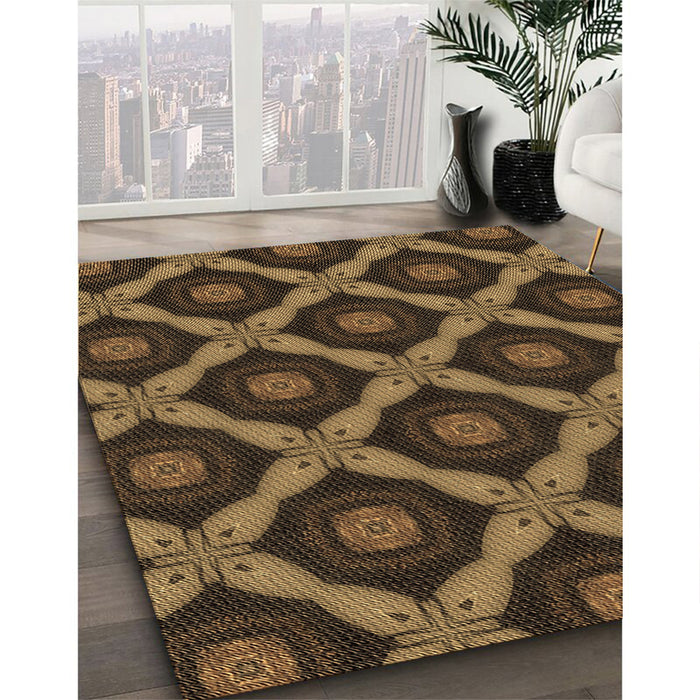 Machine Washable Transitional Light Brown Rug in a Family Room, wshpat3601brn