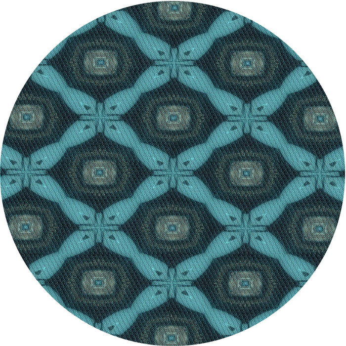 Square Machine Washable Transitional Deep Teal Green Rug in a Living Room, wshpat3601lblu