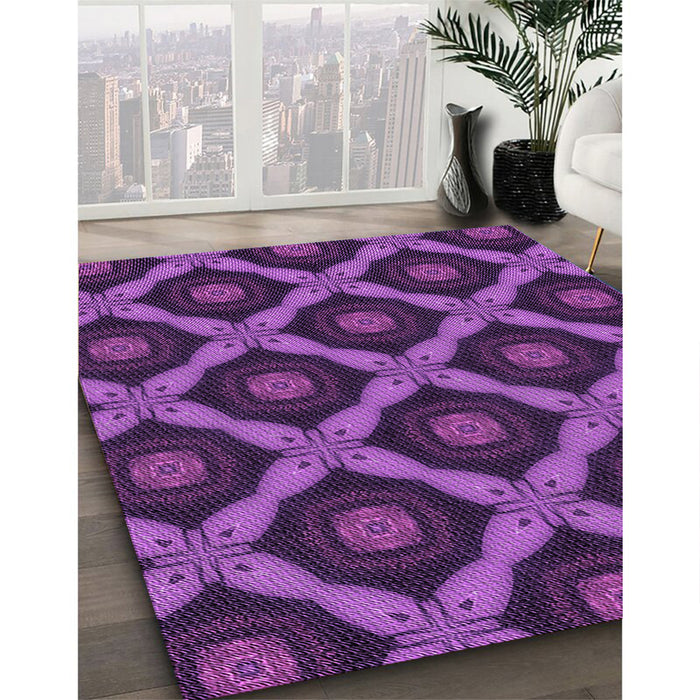 Machine Washable Transitional Purple Rug in a Family Room, wshpat3601pur