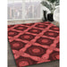 Machine Washable Transitional Cranberry Red Rug in a Family Room, wshpat3601rd