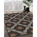 Patterned Mid Gray Abstract Machine Washable Rug in a Family Room, wshpat3601