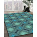 Machine Washable Transitional Deep-Sea Green Rug in a Family Room, wshpat3602lblu