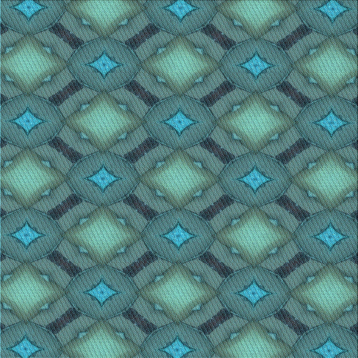 Round Machine Washable Transitional Deep-Sea Green Rug, wshpat3602lblu