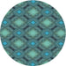 Square Machine Washable Transitional Deep-Sea Green Rug in a Living Room, wshpat3602lblu