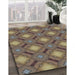 Patterned Dark Brown Abstract Machine Washable Rug in a Family Room, wshpat3602