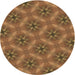 Square Patterned Saddle Brown Rug, pat3603brn