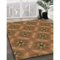 Patterned Saddle Brown Rug, pat3603brn