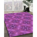 Machine Washable Transitional Medium Violet Red Pink Rug in a Family Room, wshpat3603pur