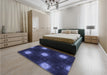 Patterned Night Blue Rug in a Bedroom, pat3604blu