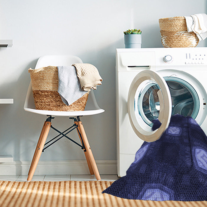 Machine Washable Transitional Night Blue Rug in a Washing Machine, wshpat3604blu