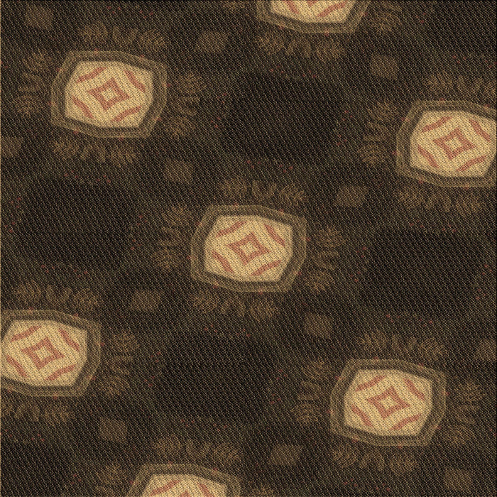 Round Patterned Red Brown Rug, pat3604brn