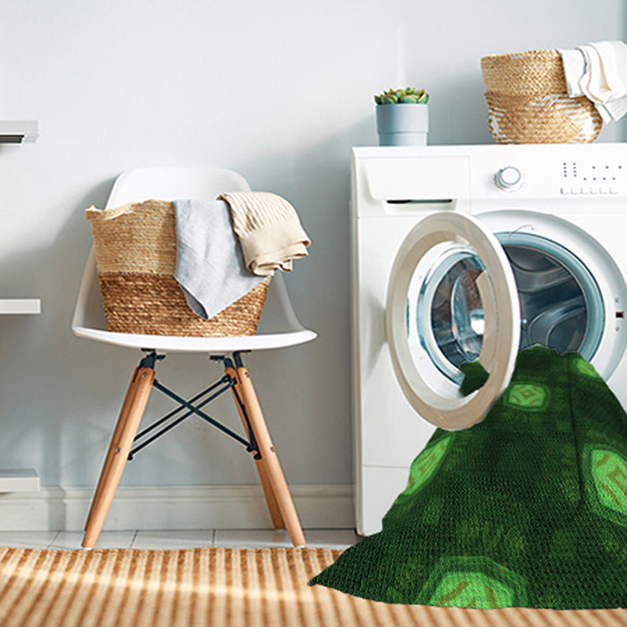 Machine Washable Transitional Green Rug in a Washing Machine, wshpat3604grn