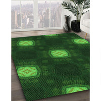 Patterned Green Rug, pat3604grn