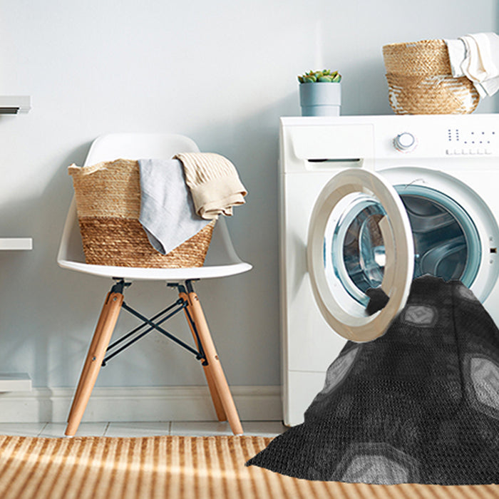 Machine Washable Transitional Ash Gray Rug in a Washing Machine, wshpat3604gry