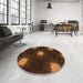 Round Patterned Mahogany Brown Rug in a Office, pat3604org