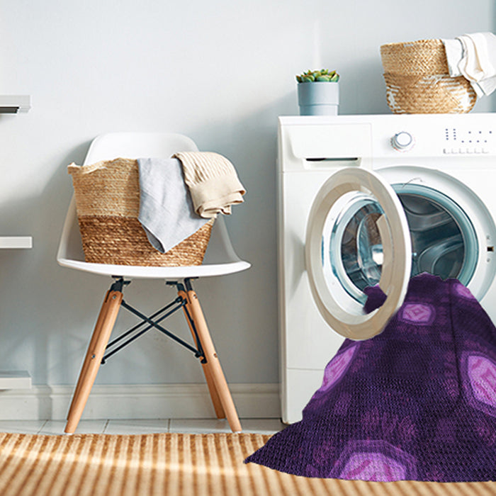 Machine Washable Transitional Dark Orchid Purple Rug in a Washing Machine, wshpat3604pur
