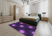 Patterned Dark Orchid Purple Rug in a Bedroom, pat3604pur